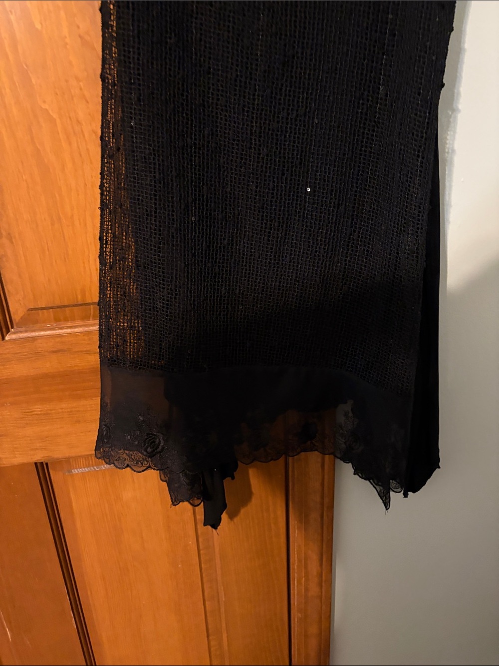 Black Textured Knit Sweater Classic Crew Neck black leggings and sleeveless top - Picture 14 of 16